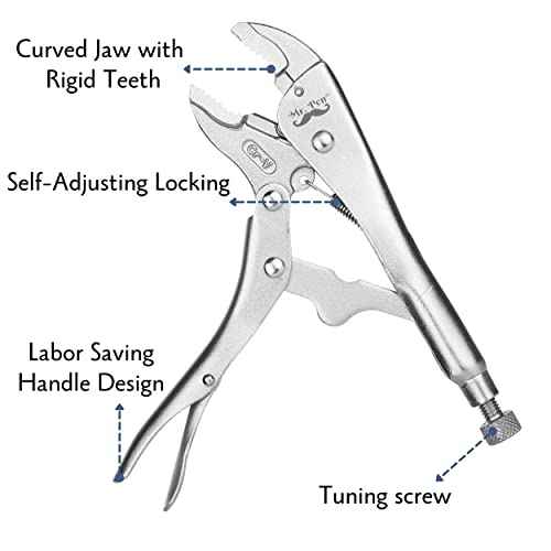Mr. Pen- 7 Inch Curved Jaw Alloy Steel Locking Pliers with Wire Cutter and Adjustable Wrench