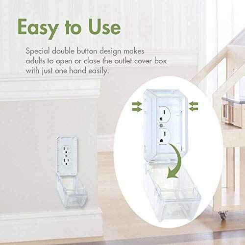 EUDEMON Baby Safety Electrical Outlet Cover Box Childproof Large Plug Cover for Babyproofing Outlets Easy to Install & Use (1 Pack,Transparent)