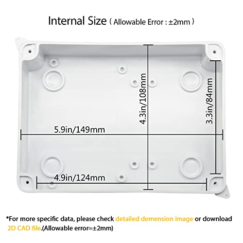 LeMotech Waterproof Electrical Junction Box 5.9x4.3x2.8 Inch IP65 ABS Project Enclosure
