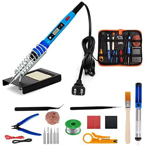 Soldering Iron Kit, 80W 110V Upgraded Digital Electric Solder Irons, with LCD Display, 39-in-1 Adjustable Temperature Welding Tool for Metal, Jewelry Electrical Repairs, DIY