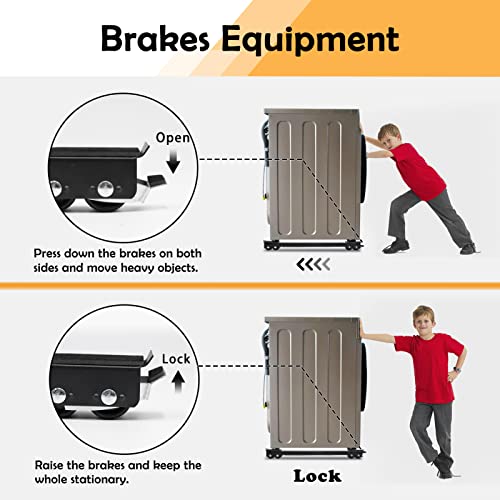 Majhulla Extendable 17-27.56 in Heavy Furniture Rollers with Brakes (Black) – Appliance Dollies
