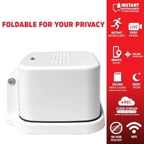 Energizer Smart Wi-Fi Indoor Security Camera, 1080P Full HD with Motion Alerts, Two-Way Communication, App Access, Cloud or SD Storage, Foldable Design for Privacy, 2.4Ghz Wi-Fi