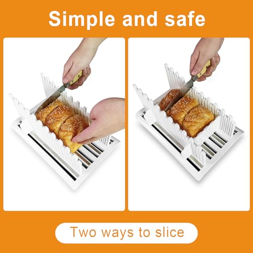Bread Slicer with Crumb Tray, Adjustable Thickness & Width — 4 Sizes