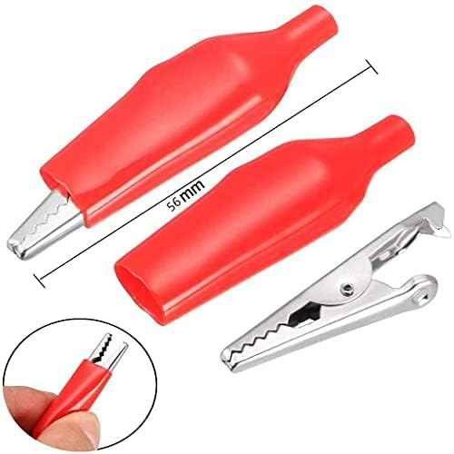 Alligator Clips Black Red Soft Insulated Boots Covered Test Lead Clamp 20 Pcs1.7''/44mm