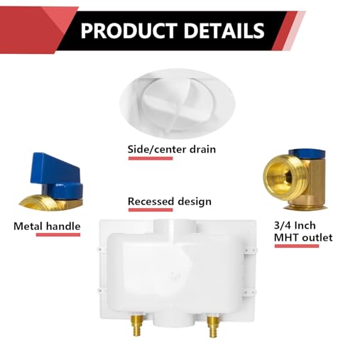 EFIELD PEX-A Expansion Copper Arrestor Washing Machine Outlet Box 1/2"