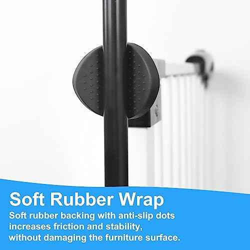 2 Pack Baby Gate Banister Adapter for Pressure Mounted Stair Gates Universal Hardware Parts Kit Baby and Dog Gate for Stairs No Drilling (Black)