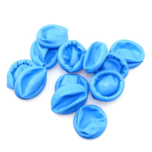 100PCS Blue Disposable Nitrile Finger Cots Nitrile Rubber Non-allergenic Finger Protectors for Beauty, Manicure, Household Cleaning