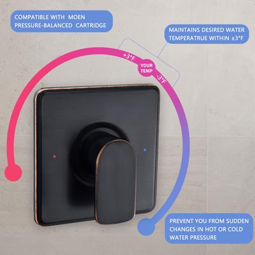 Tearel Oil-Rubbed Bronze Shower Trim Kit for Moen Posi-Temp Valves