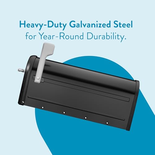 Architectural Mailboxes Chadwick Galvanized Steel Post Mount Mailbox - Black, Medium Capacity