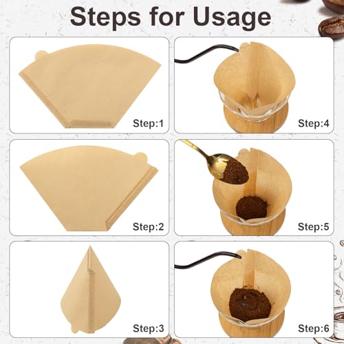 Prudiut 100Pcs #4 Cone Coffee Filters 8-12 Cup for Ninja Made - U4/100Pcs