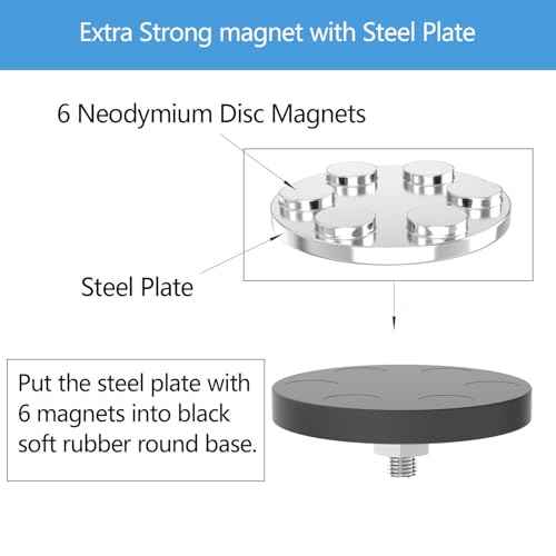 Garage Magnet Hooks, Heavy Duty Magnetic Hooks Tool Hangers for Garage Workshop Magnetic Metal Wall Hook Hangers with Anti-Slip Coating for Ladders, Garden Tools, Bulky Items (4 Pack)