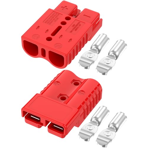 Red Anderson Battery Connectors 175A 600V Quick Disconnect 2 Pack for Winch Trailer RV