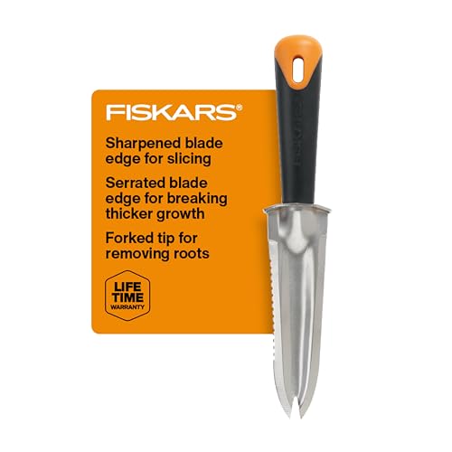 Fiskars Pack 1 Steel Garden Knife - Multi-Purpose Weeding & Yard Tool