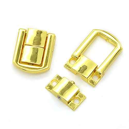 12 Pieces Hasp Latch Catch Lock, Metal Buckle Lock for Box Decoration(Gold)
