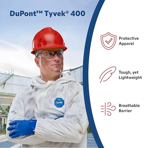 DuPont - TY125SWHXL0006G1 Tyvek 400 TY125S Disposable Protective Coverall with Elastic Cuffs, White, X-Large (Pack of 6)