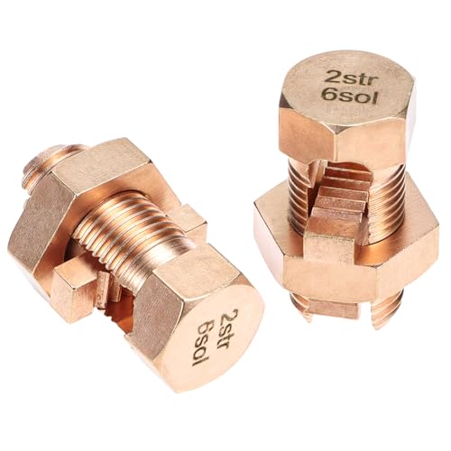 QWORK Copper Grounding Clamps 10-Pack, 2-6 AWG Grounding & Bonding Connectors