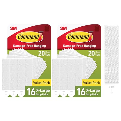 Command XL Heavyweight Picture Hanging Strips 20 lb Capacity, Damage-Free Wall Mounts for Large Frames