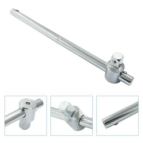 1/2 Inch T-Handle Wrench 250mm/9.84 Inch Length Adjustable T-Handle Socket Hand Tool, Chrome Vanadium Steel Drive Sliding Wrench Breaker Bar For Car Repair
