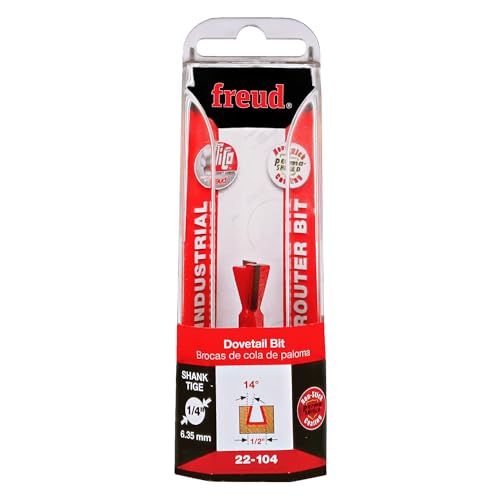 Freud 1/2" (dia.) Dovetail Bit with 1/4" shank, 1-7/8" overall length (22-104)