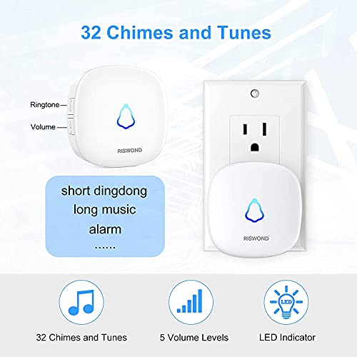 Wireless Motion Sensor Door Chime with Receiver & Sensor - Indoor Alarm & Entry Alert