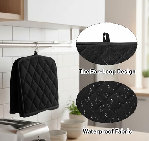 2-Slice Toaster Cover, Waterproof Polyester Toaster Cover for 2-Slice Toasters, Black