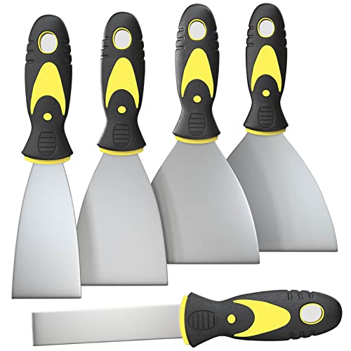 Rerdeim 5-Piece Putty Knife Set - Stainless Steel Wall & Drywall Scrapers