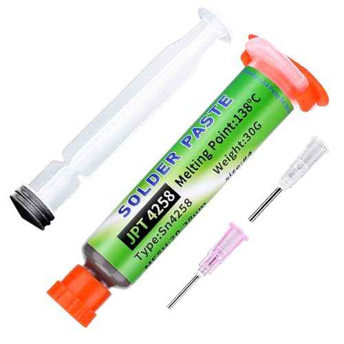 Sn42-Bi58 Solder Paste, No Clean Lead Free 30g Soldering Paste, 138¡É Melting Point, Low Temp Solders Pastes for Electronics Flux for BGA, SMD Repair (1 Pack)