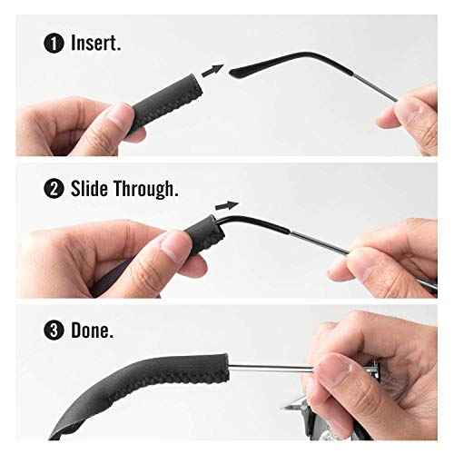 Men/Women Sunglass Straps, Safety Eyewear Retainer, Neoprene-Ideal for Sports&Outdoor, Fit Most Glasses,5pack(Black)
