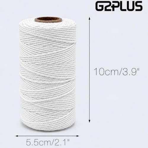 G2PLUS White Cotton String 2mm x 100m (328 Feet) Baking Twine for Craft & Cooking