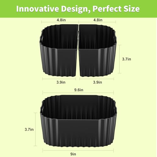 Air Fryer Silicone Liners Square 8-10QT 3-Pack for Chefman 8QT - HOMELYLIFE