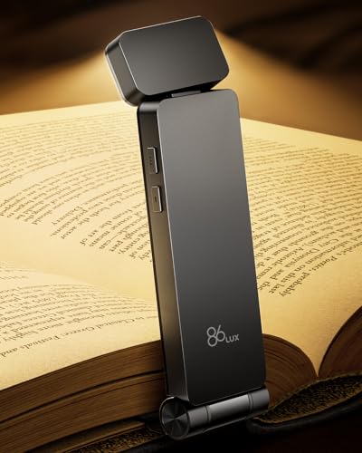 86lux Rechargeable Gray Clip-On LED Book Light with Brightness & Color Control
