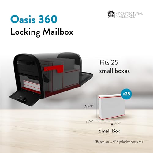 Architectural Mailboxes Oasis 360 Locking Parcel Mailbox - Extra Large, Black