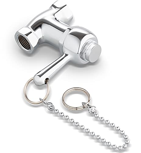Self-Closing Outdoor Shower Valve with Pull Chain - Chrome, Water Saving