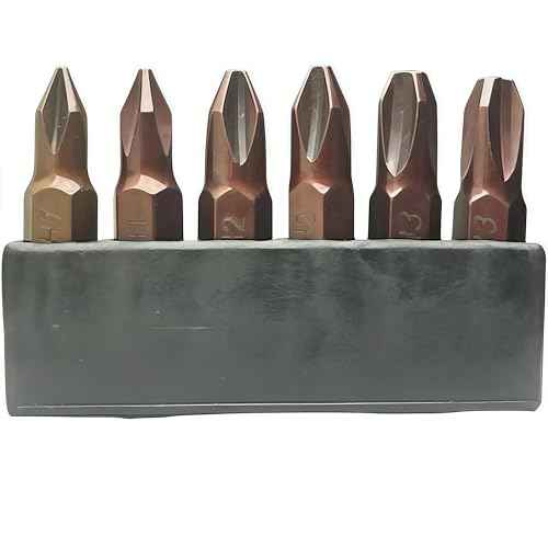 6-Pack25mm Jis Screwdriver Bit Set,Jis Phillips,With Magnetic Tip S2alloysteel Material,Vesselsuitable,Electric Drill Drills, Motorcycles, Cars, And Bicycle (PH1,PH2,PH3X2)