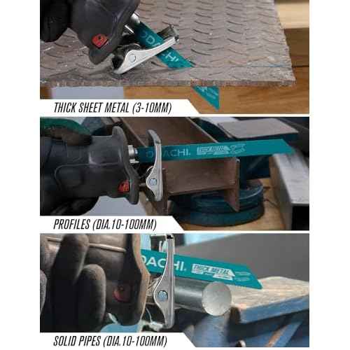 ODACHI Reciprocating Saw Blade Bi-Metal Cobalt Sabre Saw Blades for Heavy Metal Cutting 6-Inch 14TPI 5-Pack