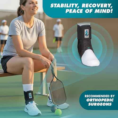 Med Spec ASO Ankle Stabilizer (Medium, Black) ? Ankle Brace for Sprained Ankle and Peroneal Tendonitis, Orthopedic Ankle Support for Men, Women, Adults, Teens and Kids, Sports Injury Recovery, 264014