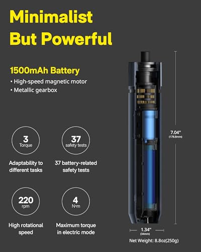 HOTO 25-Piece Cordless Electric Screwdriver Kit with LED Light, Rechargeable Battery