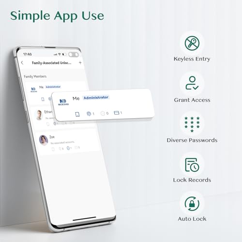 Yamiry Keypad Smart Door Lock - Fingerprint & Keyless Entry (Regular)