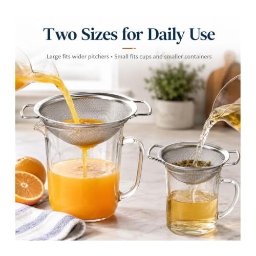 Leoriaie 2-Pack Juice Strainers for Nama J2 & Ninja Cold Press Juicers, 304 Stainless Steel, 5.5 & 6.3 Inch