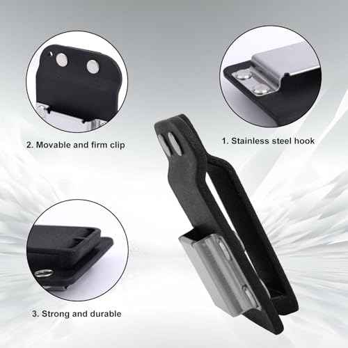 Drill Holder Clip for Tool Belt, Quick Grab or Hang Tape Measure Belt Clip Fits Up to 2" Tool Tape Measure Holder for Impact Driver Nailer Cordless Drills High-Altitude Work (Black)