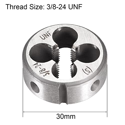 uxcell 3/8-24 UNF Round Die, Machine Thread Right Hand Threading Die, Alloy Tool Steel Screw Thread Cutting Die