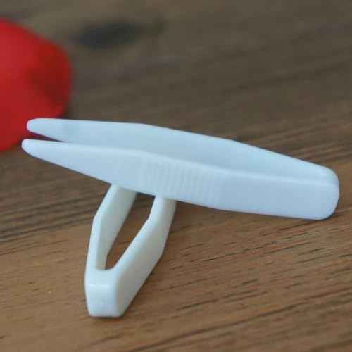 50 Pcs White Mini Plastic Tweezers Contact Lens Clip Beauty Tweezers Makeup Tool Hair Removal for Double Eyelid Stickers