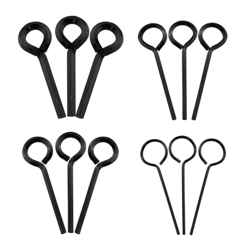 12 PCS Black Standard Hex Dogging Key with Full Loop(5/64in,1/8 inch, 5/32 inch, 7/32 inch), Metal Allen Wrench Set Door Key for Push Bar Panic Exit Device Panic Exit Equipment
