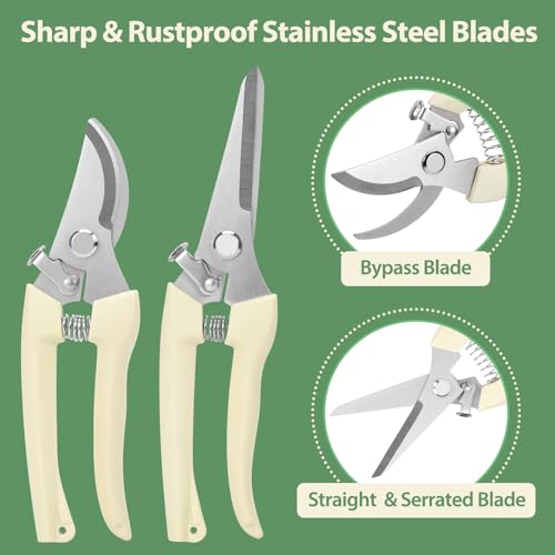FOVCENT Pruning Shears - Stainless Steel Garden Clippers for Plants & Flowers