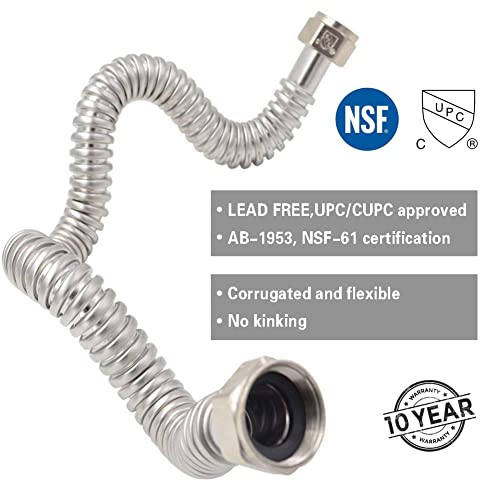 TTFLEX 24" Water Softener Connector 1" x FIP Hose, 0.92" ID, 2Pack