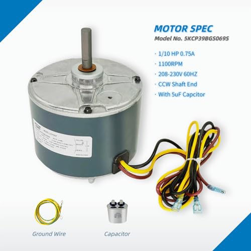 LEUNGOO 1/10HP Condenser Fan Motor Replacement for Carrier 5KCP39BGS069S