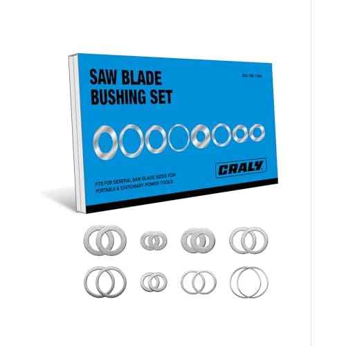 CRALY Saw Blade Bushing Set, Arbor Adapter Kit, Reduction Ring Combo, 1''-20mm, 1''-5/8'', 7/8''-20mm, 7/8''-5/8'', 20mm-5/8'', 20mm-10mm, 5/8''-10mm, 5/8''-3/8'', 16-Pack(BU-08-16A)
