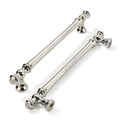 khtumeware 10 Pack 6-1/4 Inch(160mm) Polished Nickel Cabinet Pulls Drawer Pulls Kitchen Cabinet Hardware Zinc Pulls for Dresser Drawers.