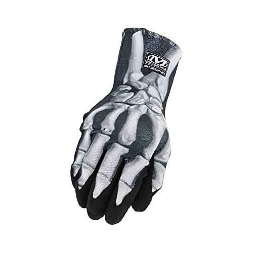 Mechanix Wear SpeedKnit Graphx Work Gloves, 1 Pack - Skeleton Bones Design, Touch Capable Gloves, Strong Grip in Dry, Wet and Oily Conditions (Large/X-Large, Black/White)