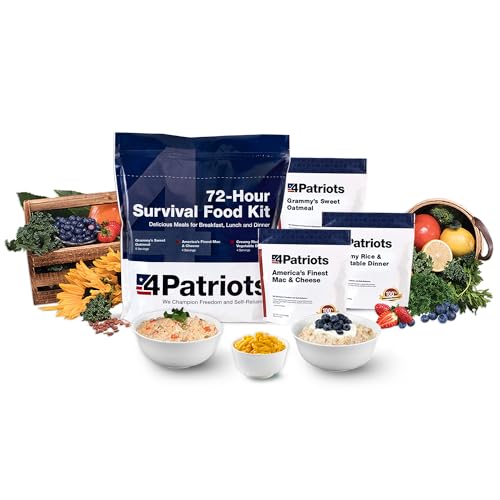 4Patriots 72-Hour Emergency Survival Food Kit - Lasts 25 Years, 20 Servings
